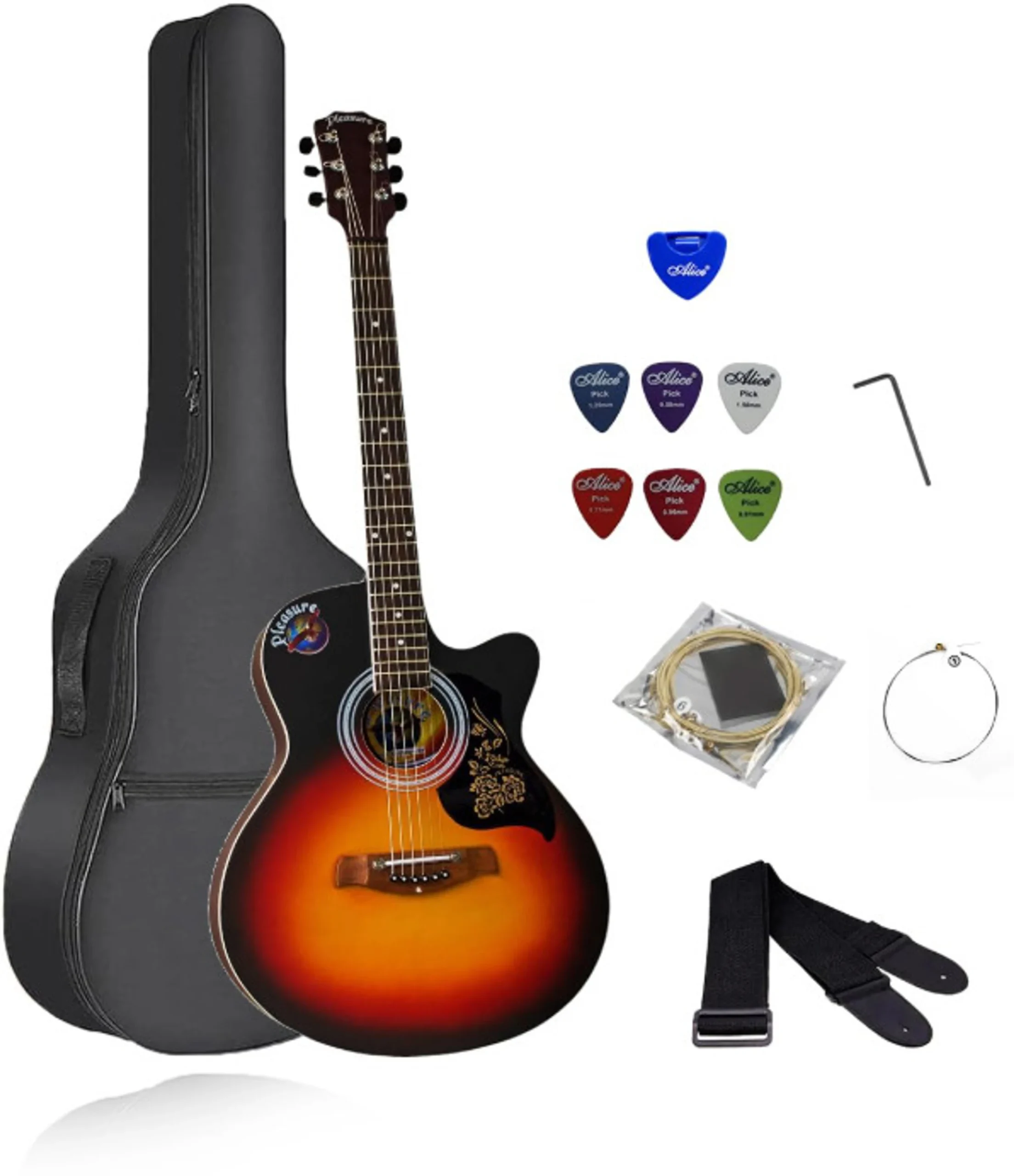 Click to see full view Ask Rufus What type of wood is the neck made of? Does it come with a case? Is this guitar good for beginners? Ask something else Yamaha F310 Acoustic Guitar – Natural Finish, 6 Steel Strings, Rose Wood, Dreadnought Body, Spruce Top with Gloss Finish, Smooth Feel & Balanced Sound - Image 2